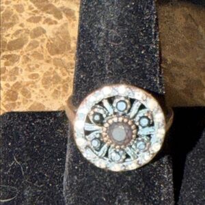 Elegant Blue stones with crystal Women's Ring costume jewelry size 8